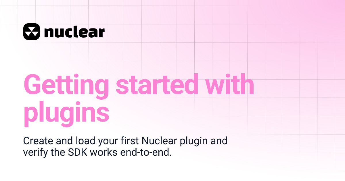 Getting started with plugins | Nuclear